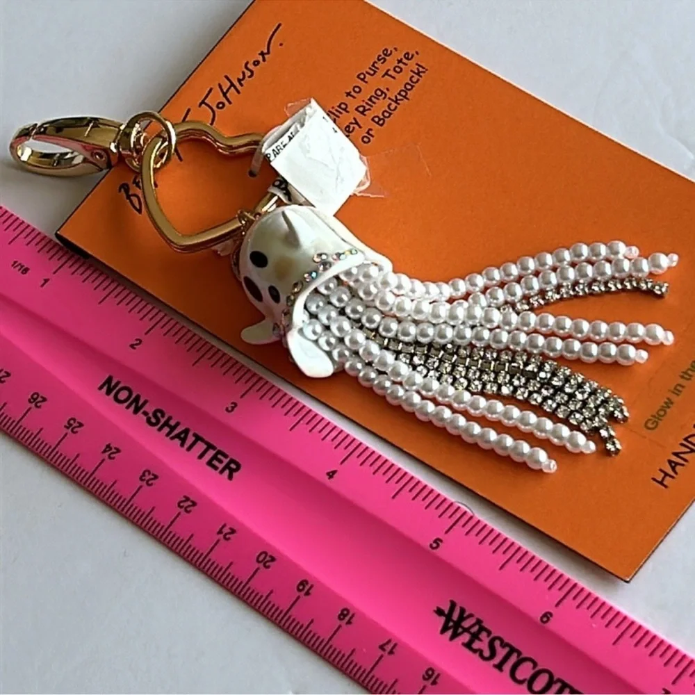 Betsey Johnson cute Halloween Ghost handbag charm key holder